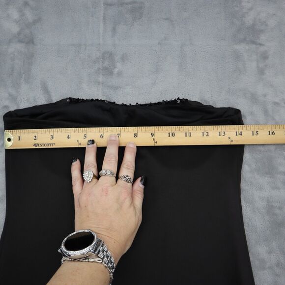 Kimcine Dress Womens M Black Strapless Sequin Design Above the Knee Length - Picture 3 of 11